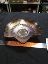 vintage Fenton Stripped rays bowl