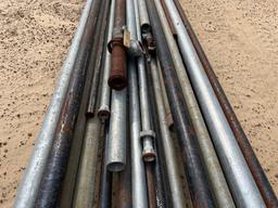 STACK OF ASSORTED SIZES OF STEEL GALVANIZED PIPE