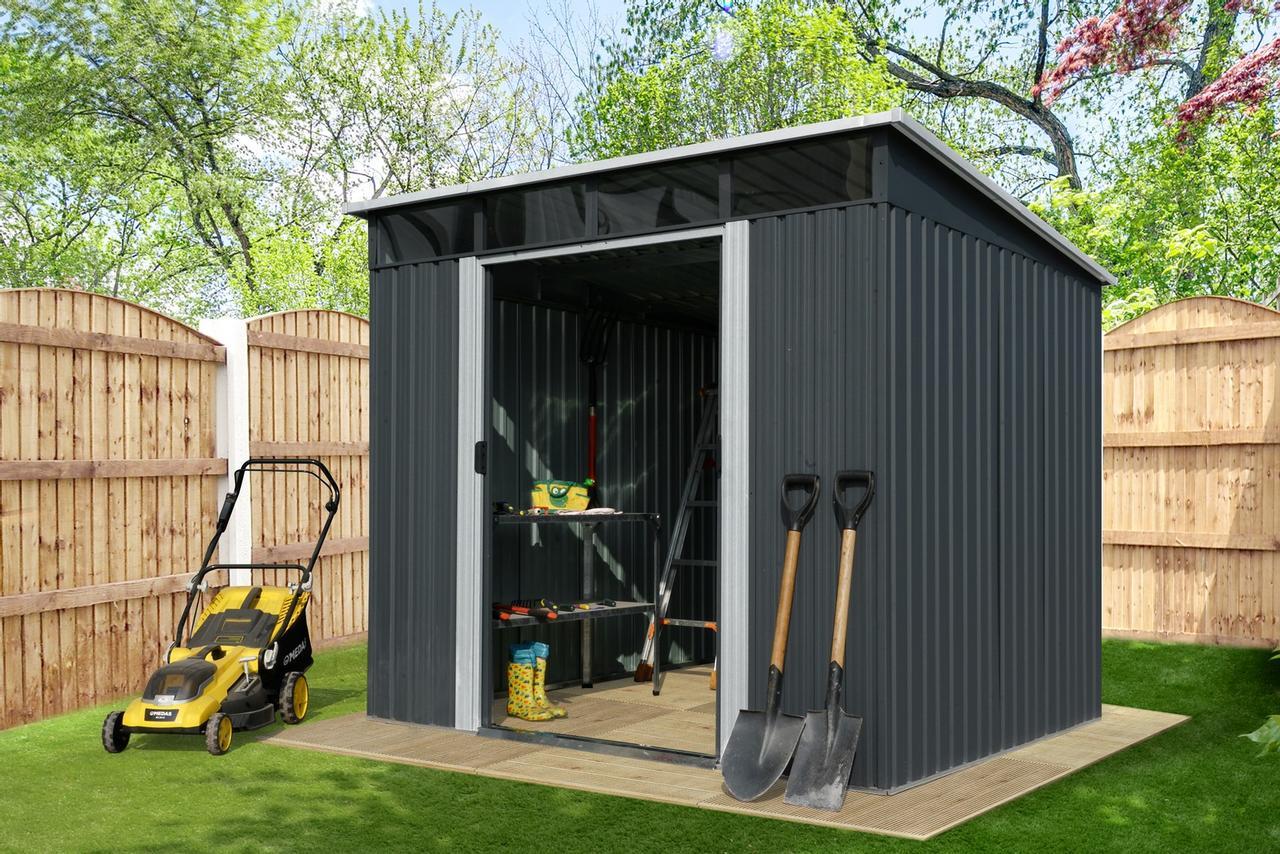 TMG MS0809P Metal Shed Pent With Skylight