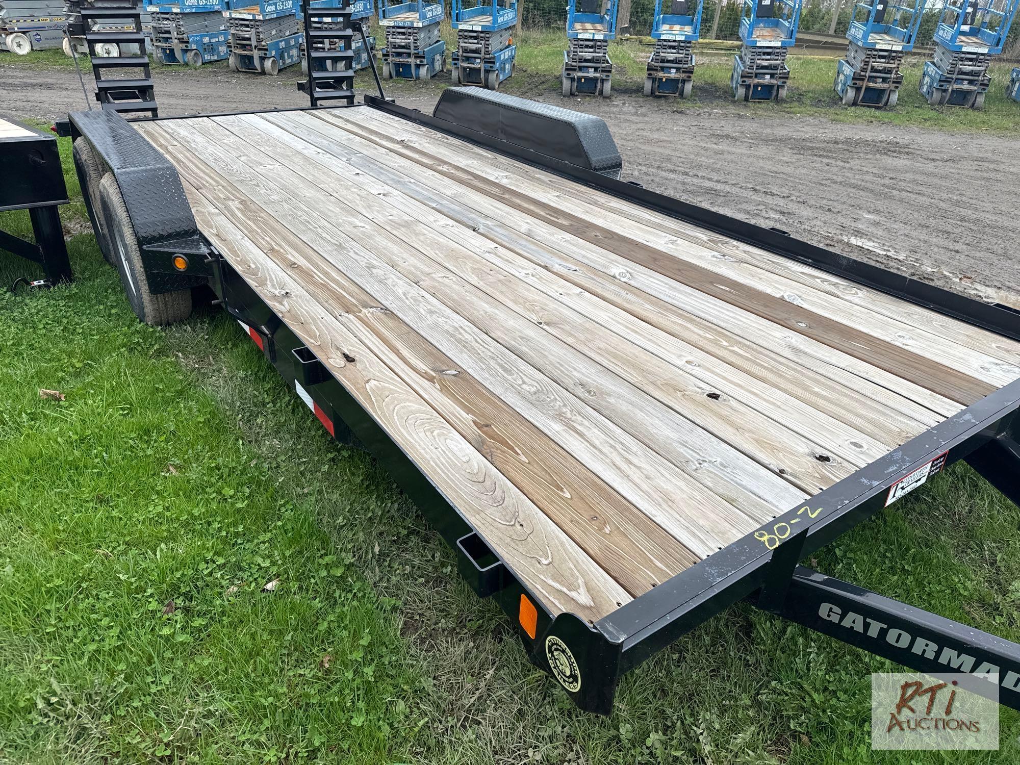 2022 83X18 Gator Made equipment or car trailer, steel fenders, ramps, 10,000 GVW,