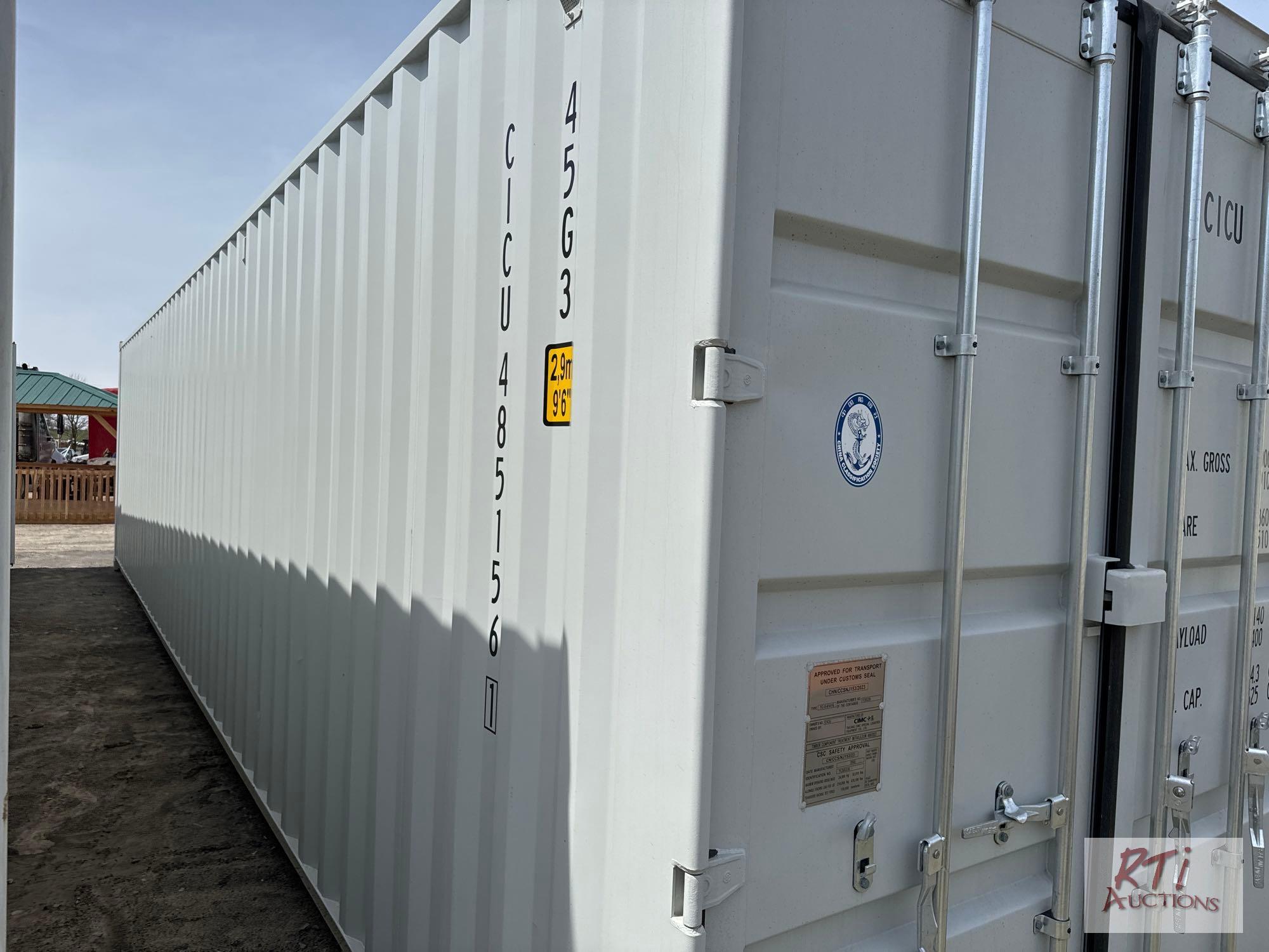 8x40 steel container with 2 double side doors and double end door
