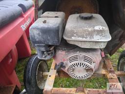 Tow behind concrete mixer, gas engine