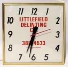 Vintage Littlefield Delinting Co Advertising Clock