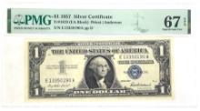 1957 $1 United States Silver Certificate PMG 67