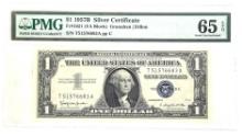 1957 B $1 United States Silver Certificate PMG 65