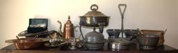 16 + PIECES OF SILVER PLATE & OTHER TABLETOP ITEMS
