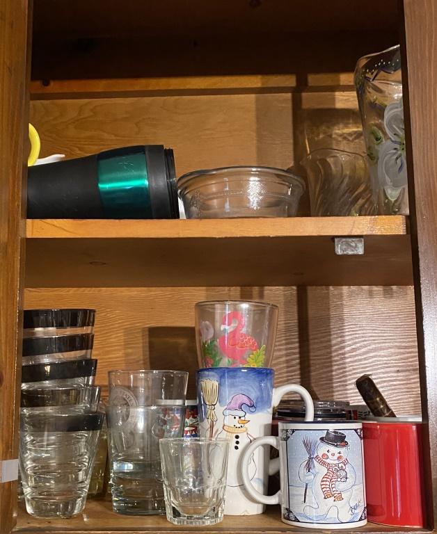 CONTENTS OF FOUR CABINETS OVER THE SINK