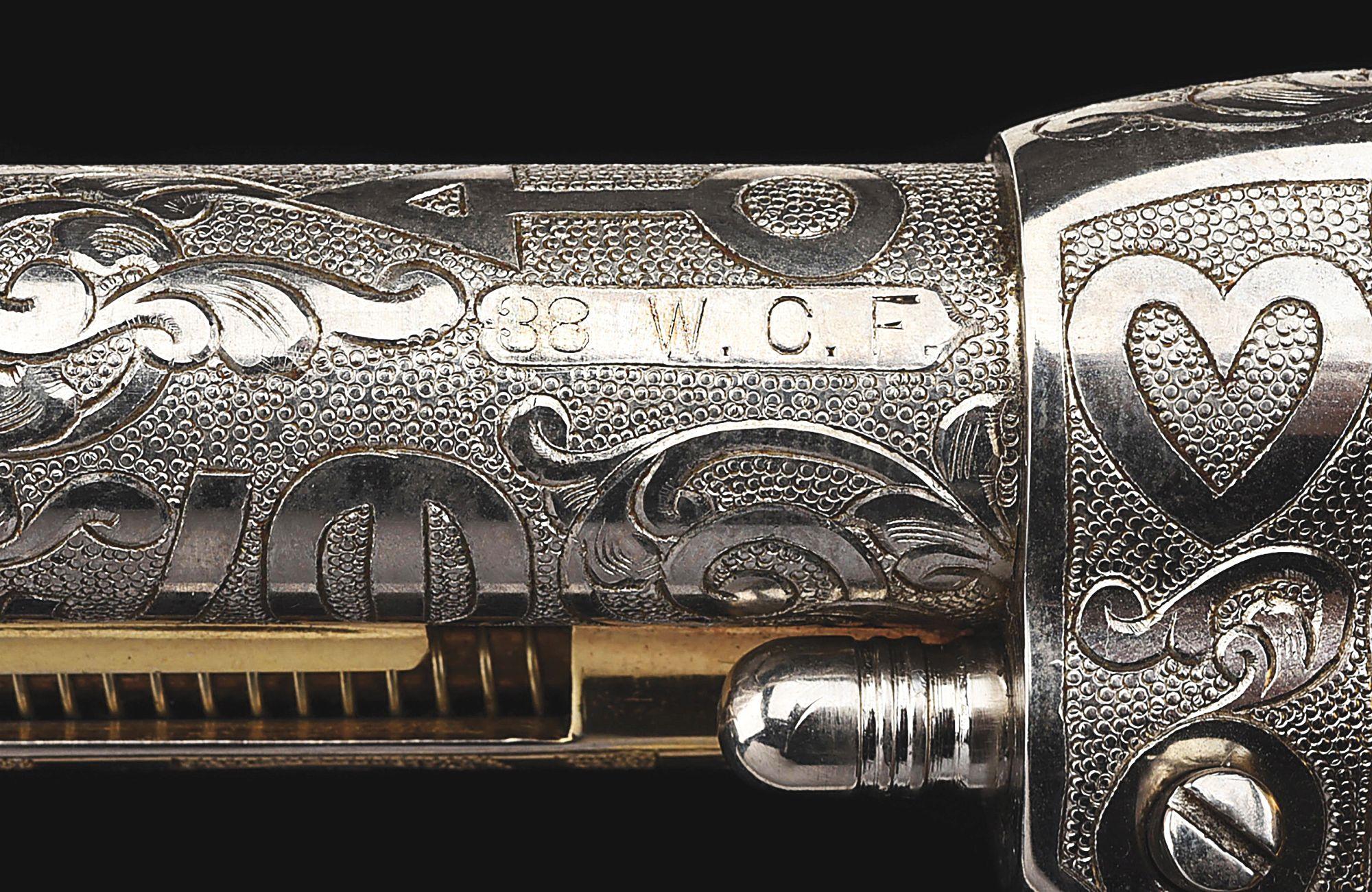 (C) CATTLE BRAND ENGRAVED COLT SINGLE ACTION ARMY REVOLVER.