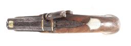 (A) RARE SILVER MOUNTED, GOLD BANDED HENRY DERINGER LINCOLN SIZE PERCUSSION POCKET PISTOL.