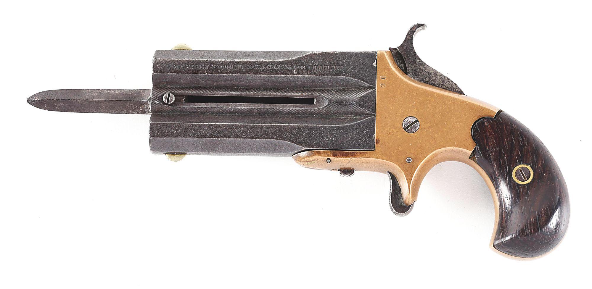 (A) FRANK WESSON LARGE FRAME SUPERPOSED PISTOL WITH SLIDING BAYONET.