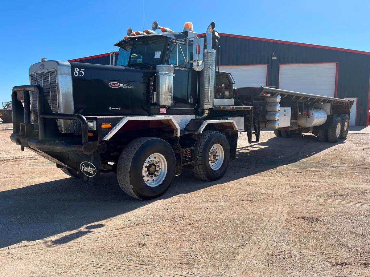 1996 PETERBILT TWIN STEER OILFIELD BED TRUCK