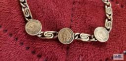 Copper colored replica coins...decorative bracelet