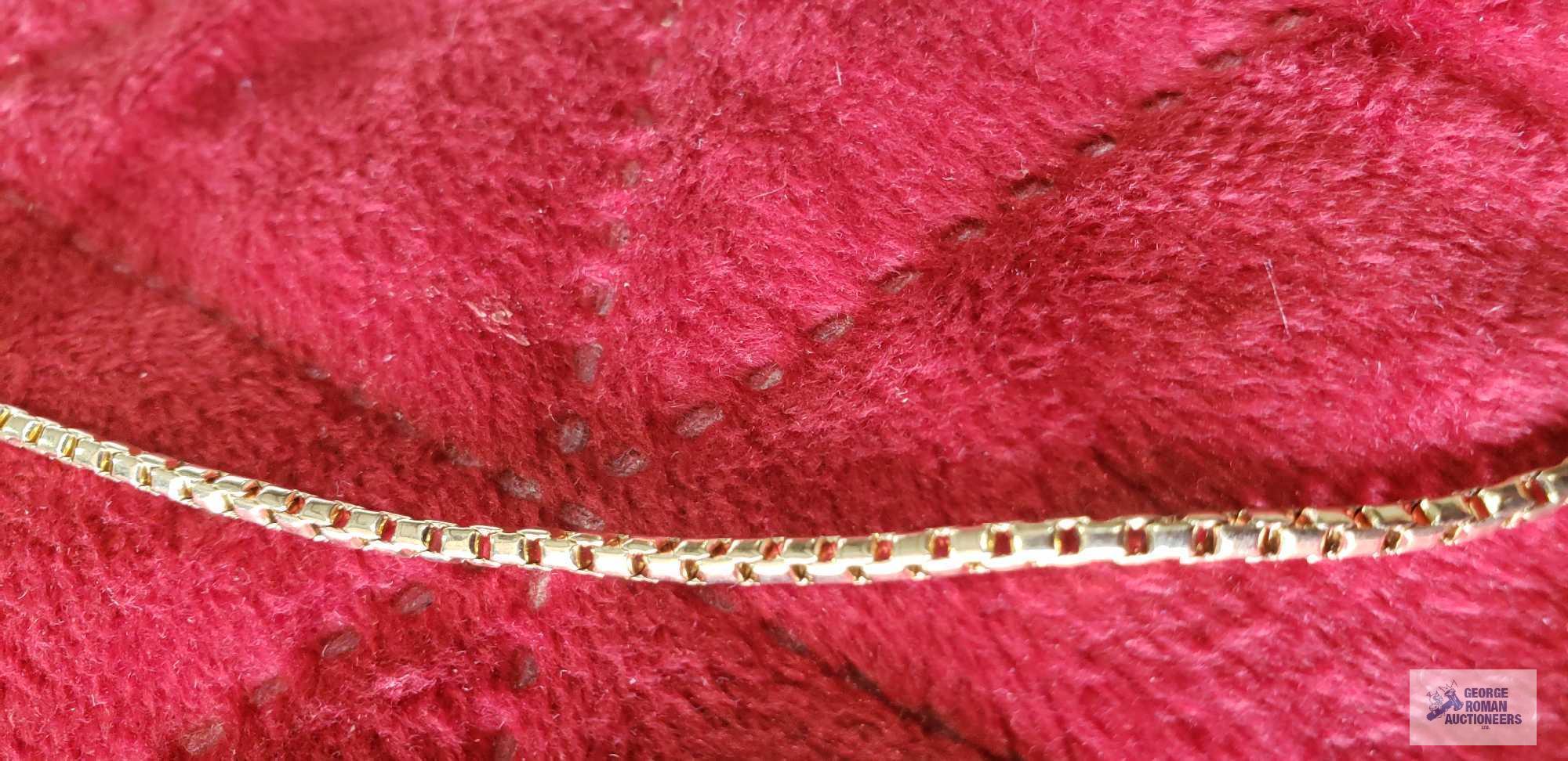 Monet gold colored necklace. earrings,...no markings.