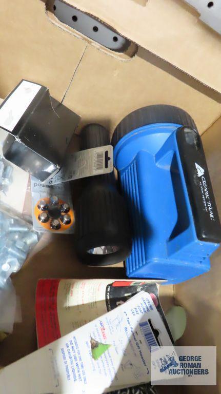 Sigflex metal box, no signal. vacuum bags, paper funnels,...flashlights, nuts and bolts