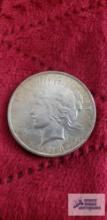 1923 Peace one dollar coin