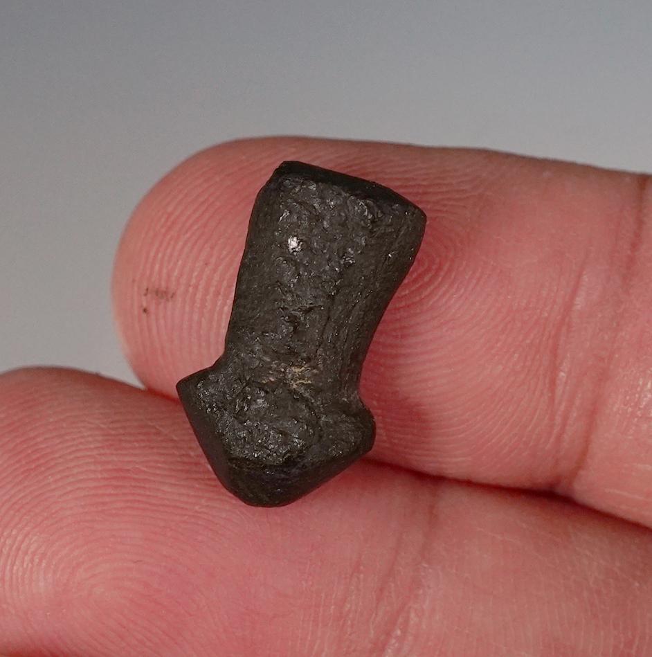 11/16" Ear Plug made from Cannel Coal.  Found in Crittenden Co., Kentucky.