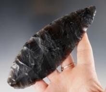 6 3/16" Double Flow Obsidian Blade found in the Great Basin region of the U.S. Finely made.