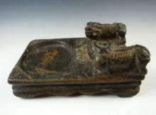 9 1/2" long Ancient Chinese Stone Ink Well in very nice condition.