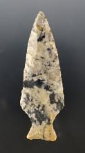 2 7/8" highly colored blue & white Flint Ridge Ashtabula found in Lake Co., Ohio.