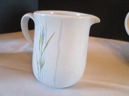 "Shadow Iris" Corelle Coordinates Porcelain Mugs, Stoneware Creamer, Sugar Bowl and Teapot
