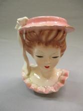 1950's Lady Head Vase Made in Japan 7"