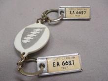 2 1976 SC Disabled American Vet Mini Key Tags w/Chevrolet Key Chain