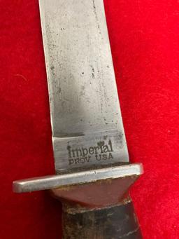 Imperial Prov USA Fixed Blade Knife w/ Leather Sheathe & 5" Blade
