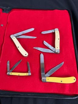 4x Frontier Multi Bladed Folding Pocket Knives - Largest Blade size is 3" - See pics