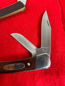 4x Buck Folding Pocket Knives 1x Single Blade 2x Dual Blade 1x Triple Blade Numbered 705,709,703,...