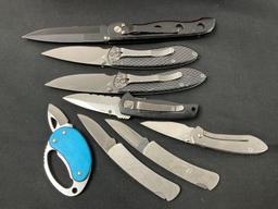 Assorted Folding Pocket Knives, Buck models 325, 327, 525, 759, Frost Cutlery Delta Ranger