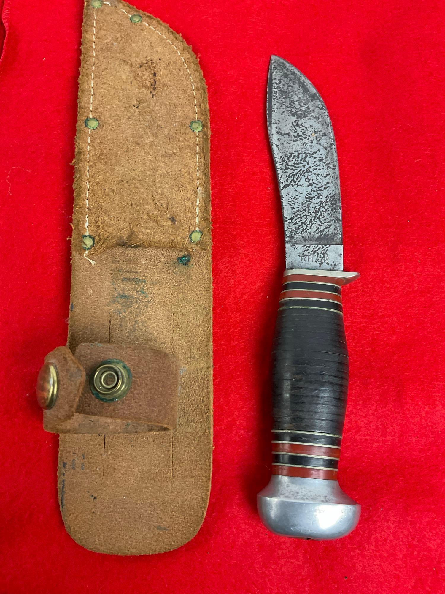 Remington RH 32 Fixed Blade Knife w/ Leather Sheathe - 4.5" - See pics