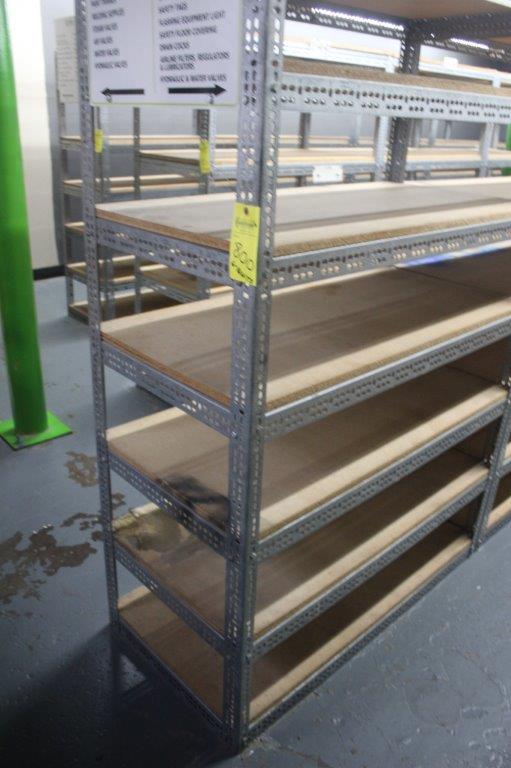 (6) 2 x 4 x 6' Steel/Wood Shelving Units