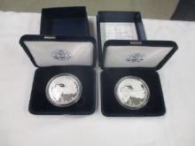 American Eagle Proof Silver 1 oz Coins 2007 & 2008