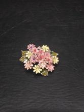 Jewelry-Enameled Brooch-Flower Bouquet