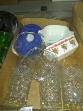 BL- Assorted Glassware, Christmas Dishes