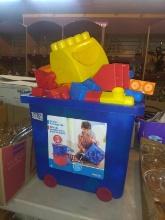 BL- LEGO Style Bricks & Blocks w/ Storage Bin