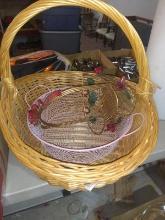 BL- Woven Handled Basket w/ Decorative Metal Baskets