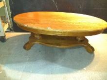 Contemporary Oak Oval Coffee Table