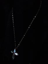 Sterling Silver Necklace with Abalone Cross Pendant