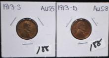 1913-D & 1913-S LINCOLN PENNIES