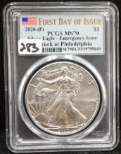 2020-P $1 SILVER EAGLE EMERGENCY ISSUE PCGS MS70