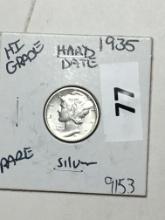 1935 P Silver Mercury Dime 