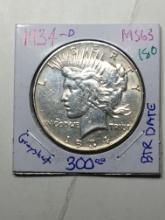 1934 D Peace Dollar