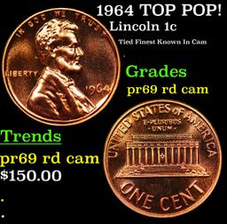 Proof 1964 Lincoln Cent TOP POP! 1c Graded pr69 rd cam BY SEGS