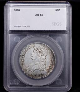 ***Auction Highlight*** 1810 Capped Bust Half Dollar 50c Graded au53 By SEGS (fc)
