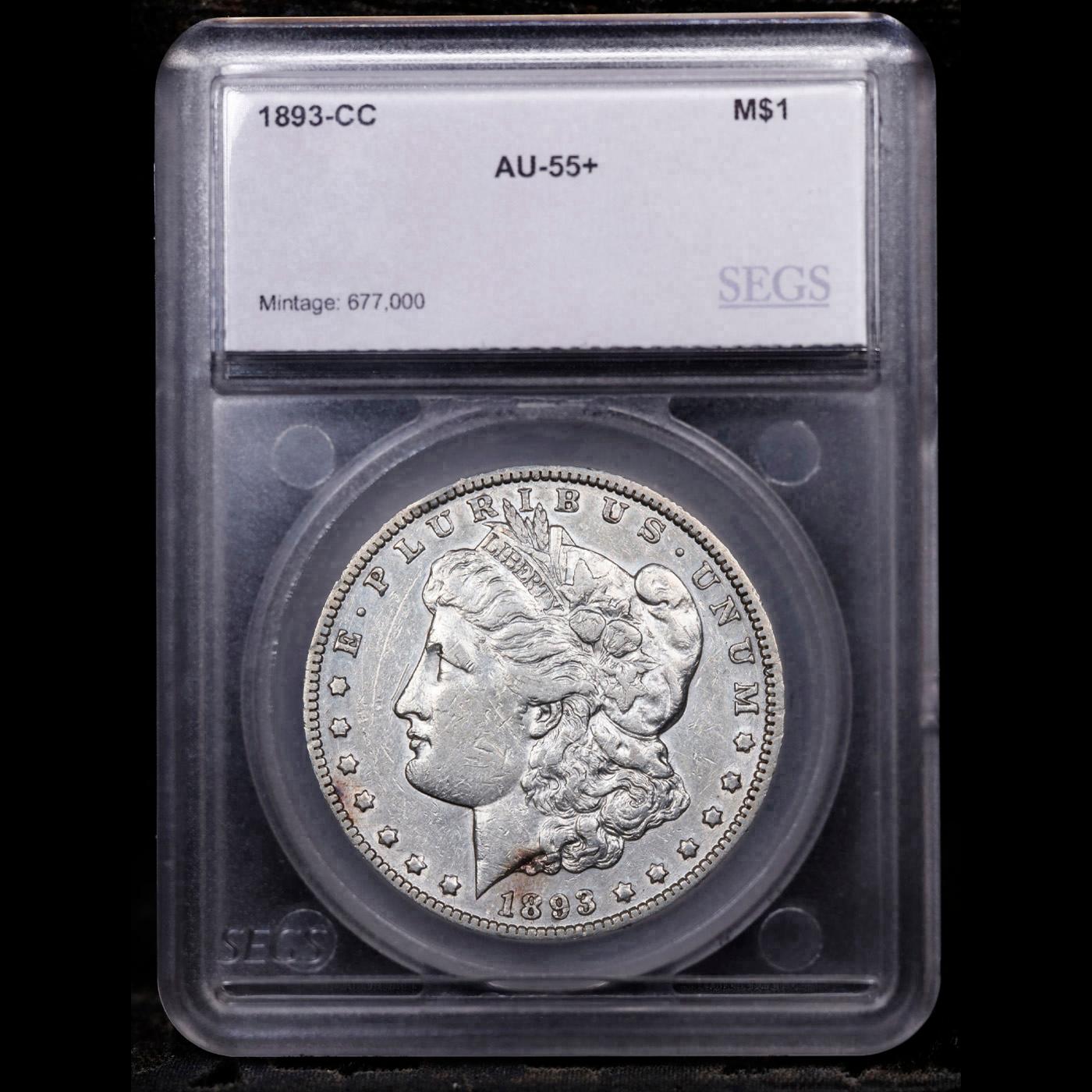 ***Auction Highlight*** 1893-cc Morgan Dollar 1 Graded au55+ By SEGS (fc)