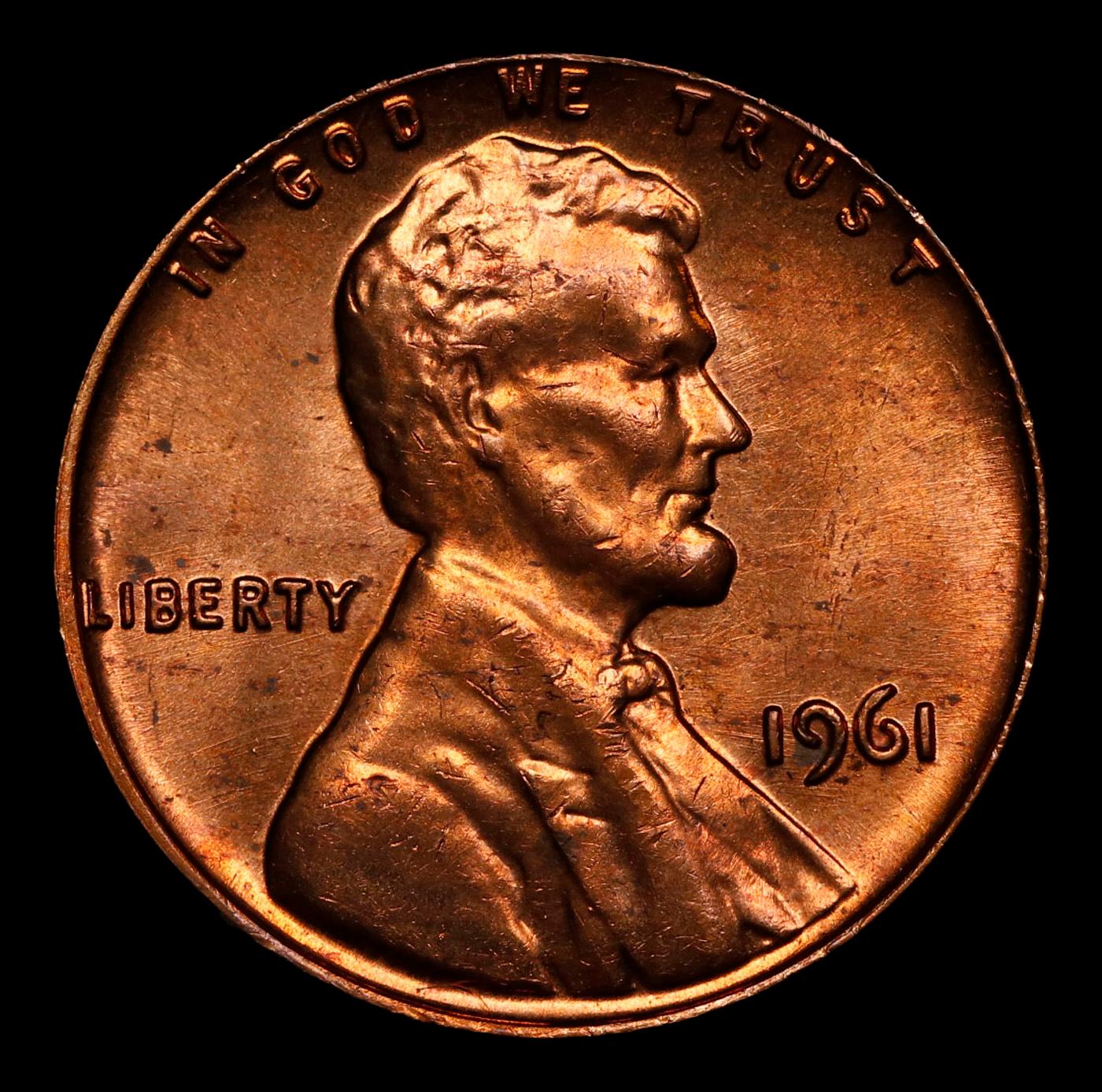 1961-p Lincoln Cent 1c Grades Gem+ Unc RD