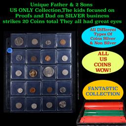 Unique Father & 2 Sons US ONLY Collection,The kids focused on Proofs and Dad on SILVER business stri