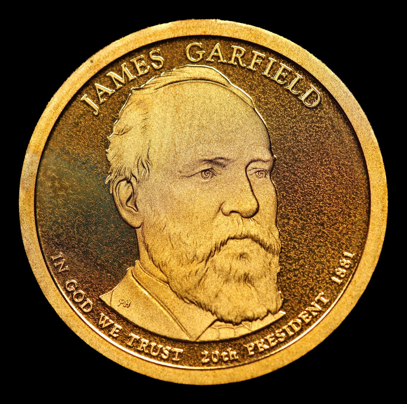 Proof 2011-S JAMES GARFIELD Presidential Dollar 1 Grades GEM++ Proof Deep Cameo