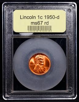 1950-d Lincoln Cent Near Top  POP 1c Graded GEM++ Unc RD By USCG